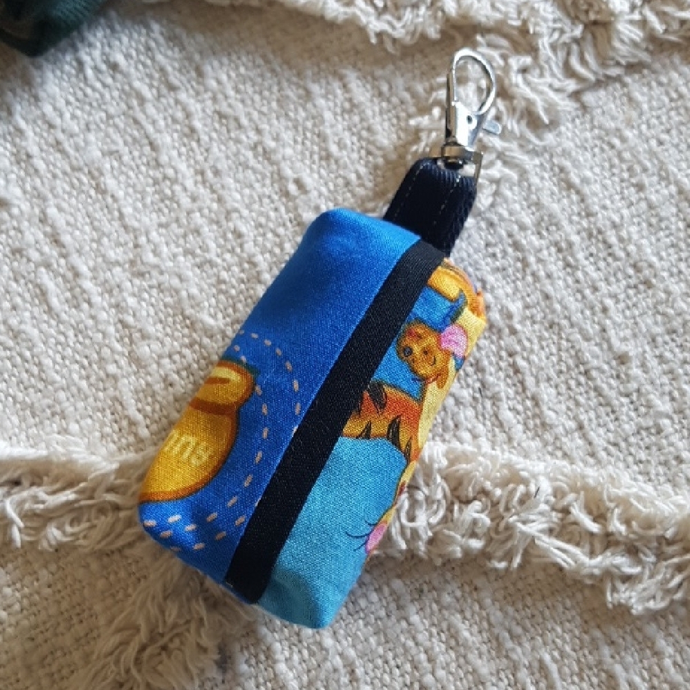 Doggy Poo Bag Blue and Yellow Disney Winnie The Pooh Handsewn Pouch